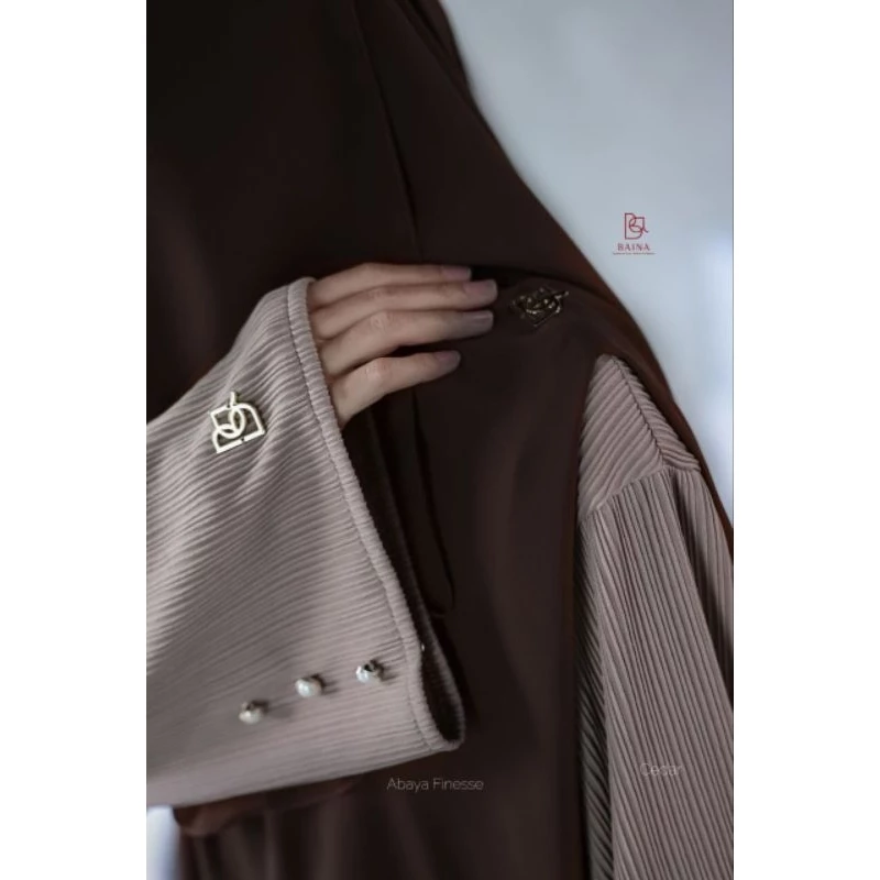 Baina || Abaya Finesse Brown Cider.Modern Premium Pleat knit.Free Handsock and merchandise baina