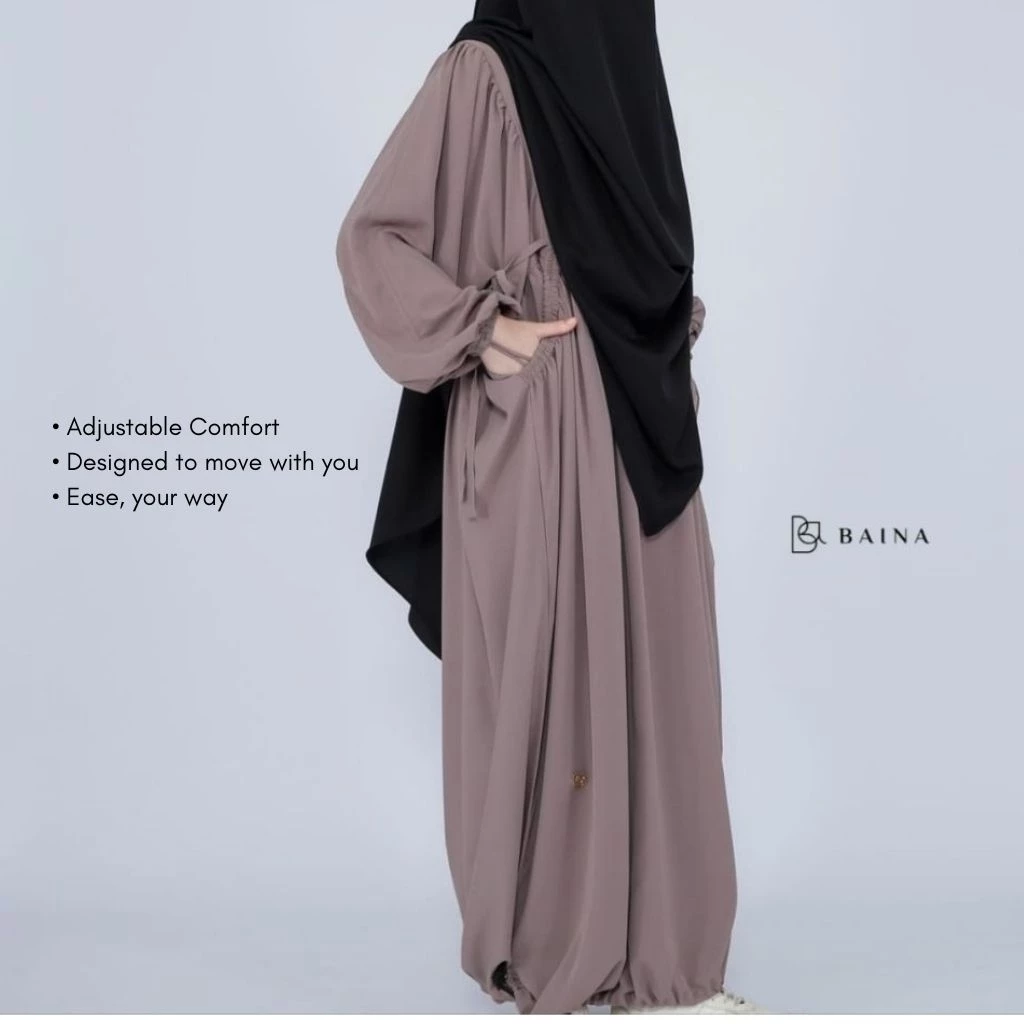 Easy Breeze Baggy Abaya Baina | Abaya Adem Longgar | Daily Wear Wanita |Abaya Umroh |Abaya Haji | Abaya Traveling Nyaman
