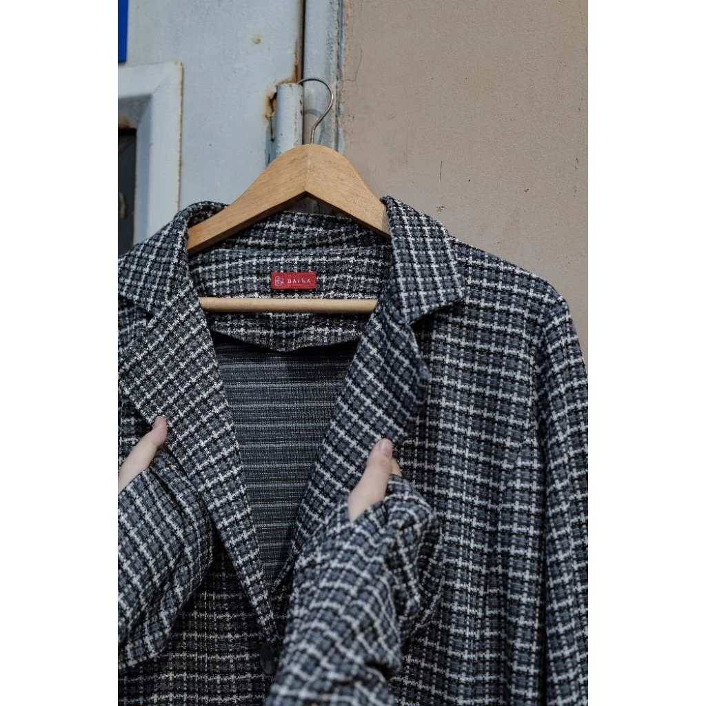 Baina Hane Tweed Blazer Premium Oversize Elegan & Nyaman
